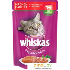 Консервированный корм для кошек Whiskas Мясной паштет из говядины с печенью 0.085 кг