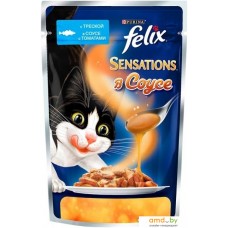 Консервированный корм для кошек Felix Sensations в соусе с треской и томатами 0.085 кг