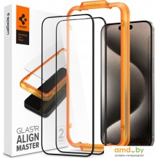 Защитное стекло Spigen ALM Glas FC для iPhone 15 Pro Max AGL06875 (2шт)