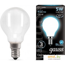 Светодиодная лампочка Gauss Filament Globe Opal E14 5W 4100K 105201205