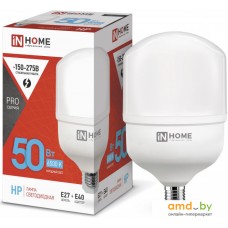 Светодиодная лампочка In Home LED-HP-PRO 50Вт Е27/Е40 6500 К 4750 Лм (с адаптером)