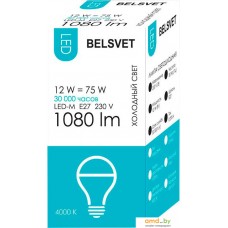 Светодиодная лампа Belsvet LED-M A60 E27 12 Вт 4000 К