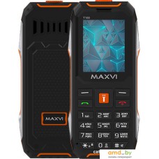 Кнопочный телефон Maxvi T100 (оранжевый)