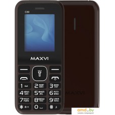 Кнопочный телефон Maxvi C30 (коричневый)