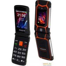 Кнопочный телефон Maxvi E10 (оранжевый)