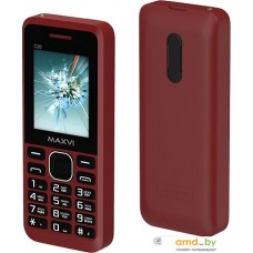 Кнопочный телефон Maxvi C20 (винный красный)