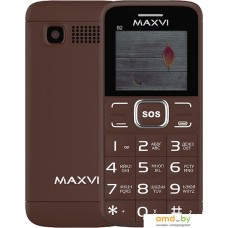 Кнопочный телефон Maxvi B2 (винный красный)