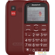 Кнопочный телефон Maxvi B7 (винный красный)