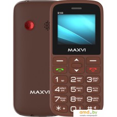 Кнопочный телефон Maxvi B100 (коричневый)