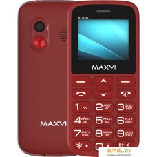 Кнопочный телефон Maxvi B100ds (винный красный)