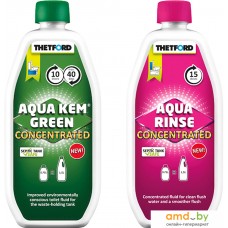 Жидкость для биотуалетов Thetford Aqua Kem Green 0.75 л + Aqua Rinse 0.75 л