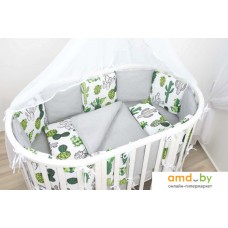 Постельное белье Amarobaby Кактусы (12 подушек, белый)