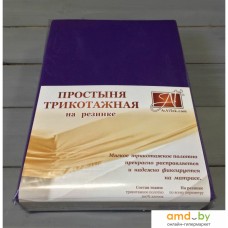 Постельное белье Альвитек Трикотажная на резинке 90x200x20 ПТР-БАК-090 (баклажан)