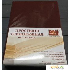 Постельное белье Альвитек Трикотажная на резинке 140x200x20 ПТР-ШОК-140 (шоколад)