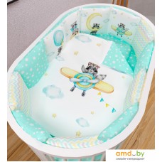 Постельное белье Amarobaby Sky Pilot AB213017SP/18 (белый/бирюзовый)