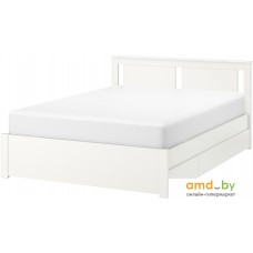 Кровать Ikea Сонгесанд 200x160 (2 ящика, белый, без основания) 992.412.13