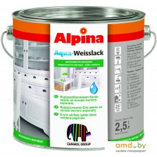 Эмаль Alpina Aqua Weisslack (шелковисто-матовая, 2.5 л)