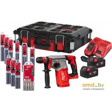 Перфоратор Milwaukee M18 BLHX100P-502P 4933498243 (с 2-мя АКБ, кейс, набор оснастки)