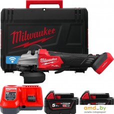 Угловая шлифмашина Milwaukee M18 Fuel One-Key M18FSAGSVO125X-502X 4933493553 (с 2-мя АКБ 5 Ач, кейс)