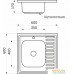 Кухонная мойка AKS Накладная 60x60 левая (полированная). Фото №5