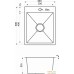 Кухонная мойка AKS Прямоугольная 40x50 (сатин никель). Фото №4