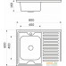 Кухонная мойка AKS Накладная 80x60 левая (полированная). Фото №2