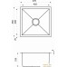 Кухонная мойка AKS Прямоугольная 47x45 (сатин никель). Фото №4