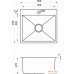 Кухонная мойка AKS Прямоугольная 50x45 (сатин никель). Фото №4