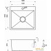 Кухонная мойка AKS Прямоугольная 58x45 (сатин никель). Фото №4