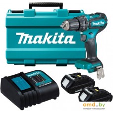 Ударная дрель-шуруповерт Makita DHP485SYE (с 2-мя АКБ, кейс)