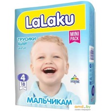 Трусики-подгузники LaLaKu 4 Maxi для мальчиков (18 шт)