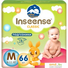 Подгузники Inseense Classic Plus M 6-11 кг InsCM66Lime (66 шт)