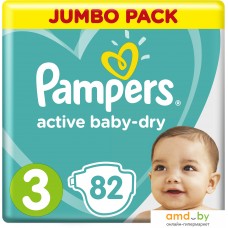 Подгузники Pampers Active Baby-Dry 3 Midi (82 шт)