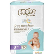 Подгузники Giggles Premium Midi 3 Jumbo Pack (62 шт)