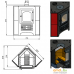 Встраиваемая печь-камин Везувий ПК-01(220) 9 кВт (с плитой, угловой, красный). Фото №2